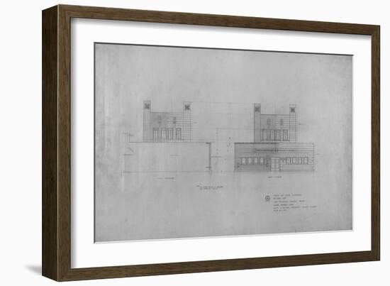 Peoples Savings Bank, Cedar Rapids, Iowa: North and South Elevations, 1909-11-Louis Sullivan-Framed Giclee Print