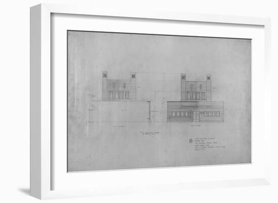 Peoples Savings Bank, Cedar Rapids, Iowa: North and South Elevations, 1909-11-Louis Sullivan-Framed Giclee Print