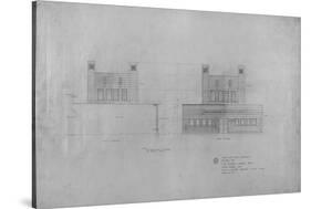 Peoples Savings Bank, Cedar Rapids, Iowa: North and South Elevations, 1909-11-Louis Sullivan-Stretched Canvas