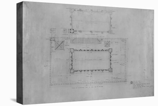 Peoples Savings Bank, Cedar Rapids, Iowa: Roof Plan, 1909-11-Louis Sullivan-Stretched Canvas