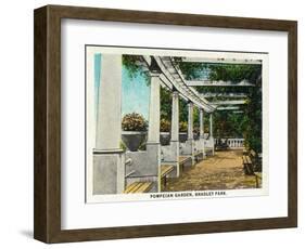 Peoria, Illinois, Bradley Park View of the Pompeian Garden-Lantern Press-Framed Art Print