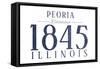 Peoria, Illinois - Established Date (Blue)-Lantern Press-Framed Stretched Canvas