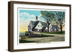 Peoria, Illinois, Exterior View of the Country Club at Prospect Heights-Lantern Press-Framed Art Print