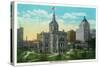 Peoria, Illinois, Exterior View of the Court House and the Vicinity-Lantern Press-Stretched Canvas