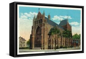 Peoria, Illinois, Exterior View of the Scottish Rite Cathedral-Lantern Press-Framed Stretched Canvas