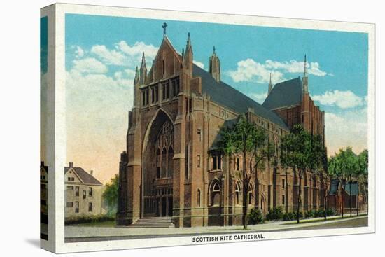 Peoria, Illinois, Exterior View of the Scottish Rite Cathedral-Lantern Press-Stretched Canvas