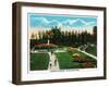 Peoria, Illinois, Glen Oak Park View of the Sunken Garden-Lantern Press-Framed Art Print