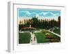 Peoria, Illinois, Glen Oak Park View of the Sunken Garden-Lantern Press-Framed Art Print