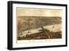 Peoria, Illinois - Panoramic Map-Lantern Press-Framed Premium Giclee Print