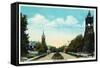 Peoria, Illinois, Scenic View down Hamilton Boulevard-Lantern Press-Framed Stretched Canvas