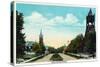 Peoria, Illinois, Scenic View down Hamilton Boulevard-Lantern Press-Stretched Canvas