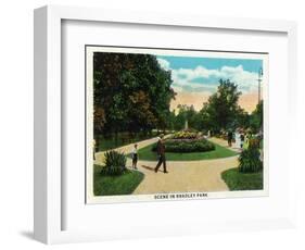 Peoria, Illinois, Scenic View in Bradley Park-Lantern Press-Framed Art Print
