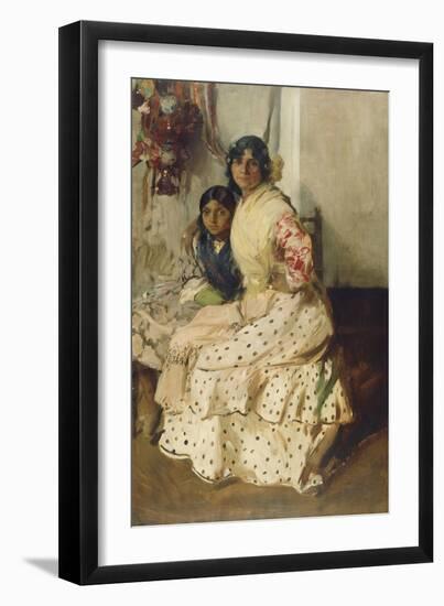 Pepilla the Gypsy and Her Daughter, 1910-Joaquin Sorolla y Bastida-Framed Giclee Print