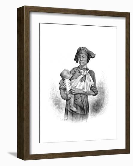 Pepo-Hoan Woman and Child, C1890-E Ronjat-Framed Giclee Print