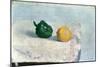 Pepper and Lemon on a White Tablecloth, 1901-Odilon Redon-Mounted Giclee Print