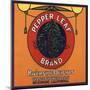 Pepper Leaf Brand - Riverside, California - Citrus Crate Label-Lantern Press-Mounted Art Print