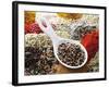 Peppercorns in Porcelain Spoon on Assorted Spices-Dieter Heinemann-Framed Photographic Print