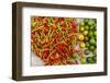 Peppers and limes at market, Vientiane, Capital of Laos, Southeast Asia-Tom Haseltine-Framed Photographic Print