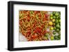 Peppers and limes at market, Vientiane, Capital of Laos, Southeast Asia-Tom Haseltine-Framed Photographic Print