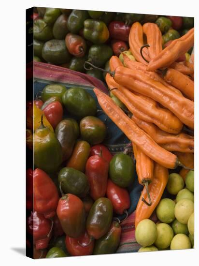 Peppers Displayed in Market, Cuzco, Peru-Merrill Images-Stretched Canvas