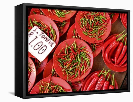 Peppers for Sale in Market, Kuching, Sarawak, Borneo, Malaysia-Jay Sturdevant-Framed Stretched Canvas