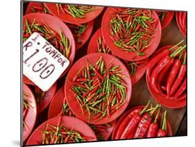 Peppers for Sale in Market, Kuching, Sarawak, Borneo, Malaysia-Jay Sturdevant-Mounted Photographic Print