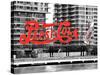 Pepsi Cola Bottling Sign, Long Island City, New York, United States, Black and White Photography-Philippe Hugonnard-Stretched Canvas