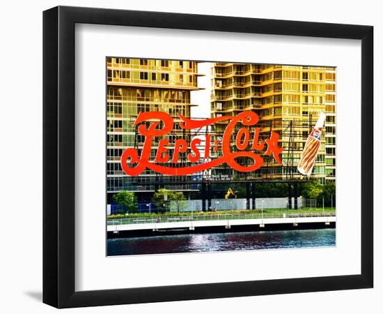 Pepsi Cola Bottling Sign, Long Island City, New York, United States, Colors Style-Philippe Hugonnard-Framed Photographic Print