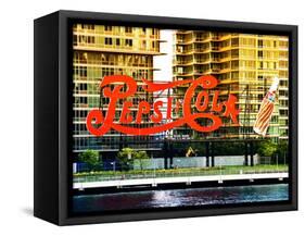 Pepsi Cola Bottling Sign, Long Island City, New York, United States, Colors Style-Philippe Hugonnard-Framed Stretched Canvas