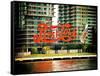 Pepsi Cola Bottling Sign, Long Island City, New York, Vintage, White Frame, Full Size Photography-Philippe Hugonnard-Framed Stretched Canvas