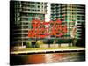 Pepsi Cola Bottling Sign, Long Island City, New York, Vintage, White Frame, Full Size Photography-Philippe Hugonnard-Stretched Canvas