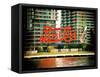 Pepsi Cola Bottling Sign, Long Island City, New York, Vintage, White Frame, Full Size Photography-Philippe Hugonnard-Framed Stretched Canvas