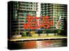 Pepsi Cola Bottling Sign, Long Island City, New York, Vintage, White Frame, Full Size Photography-Philippe Hugonnard-Stretched Canvas