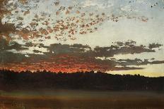 Sunset over a Marshy Landscape, Sweden, 1880-Per Daniel Holm-Stretched Canvas