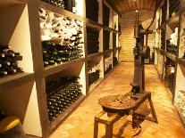 Wine Cellar with Bottles Behind Iron Bars, Stockholm, Sweden-Per Karlsson-Photographic Print