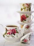 Rose-patterned Teapot and Teacups-Per Ranung-Photographic Print