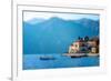 Perast City in Kotor Bay on the Sunset with Beautiful Mountains and Boat Floating in Montenegro-RossHelen-Framed Photographic Print