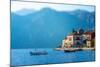 Perast City in Kotor Bay on the Sunset with Beautiful Mountains and Boat Floating in Montenegro-RossHelen-Mounted Photographic Print