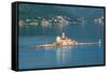 Perast, Montenegro. Bay of Kotor. The artificial island of Our Lady of the Rock.-null-Framed Stretched Canvas