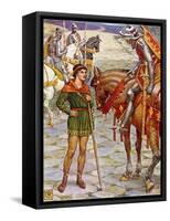 Perceval and Sir Owen in King Arthur's Knights-Walter Crane-Framed Stretched Canvas
