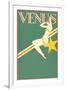 Perched Art Deco Venus-null-Framed Giclee Print