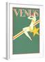 Perched Art Deco Venus-null-Framed Giclee Print