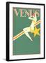 Perched Art Deco Venus-null-Framed Giclee Print