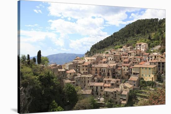 Perched medieval village of Peille, Alpes-Maritimes, Cote d'Azur, French Riviera, Provence, France,-Wendy Connett-Stretched Canvas