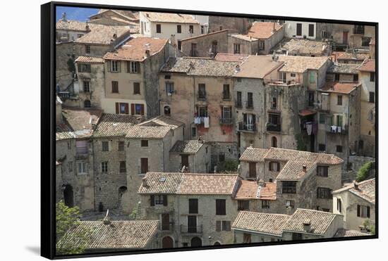Perched medieval village of Peille, Alpes-Maritimes, Cote d'Azur, French Riviera, Provence, France,-Wendy Connett-Framed Stretched Canvas