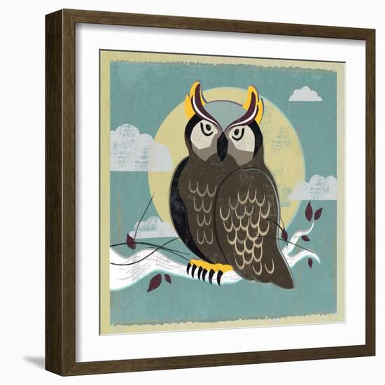 Perched Owl-Anna Polanski-Framed Art Print