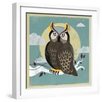 Perched Owl-Anna Polanski-Framed Art Print