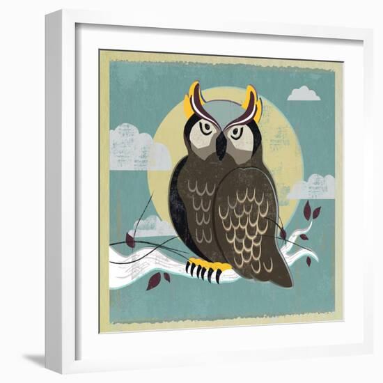 Perched Owl-Anna Polanski-Framed Art Print