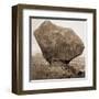 Perched Rock, Rocker Creek, Arizona, with sitting man, 1872-William H^ Bell-Framed Art Print