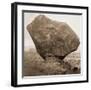 Perched Rock, Rocker Creek, Arizona, with sitting man, 1872-William H^ Bell-Framed Art Print